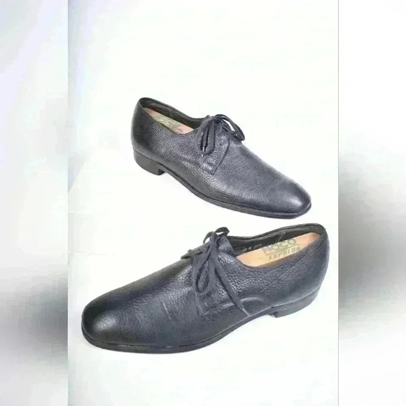 70s CHURCH'S Black Pebbled Ranch Oxhide Leather  Oxford Shoes 10E (11US) England - Picture 1 of 9